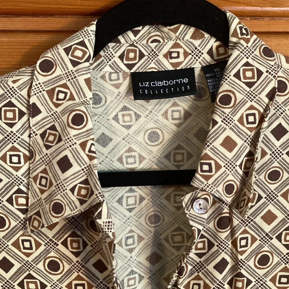 Retro Rayon Button-Up Liz Claiborne - Picture 5 of 9